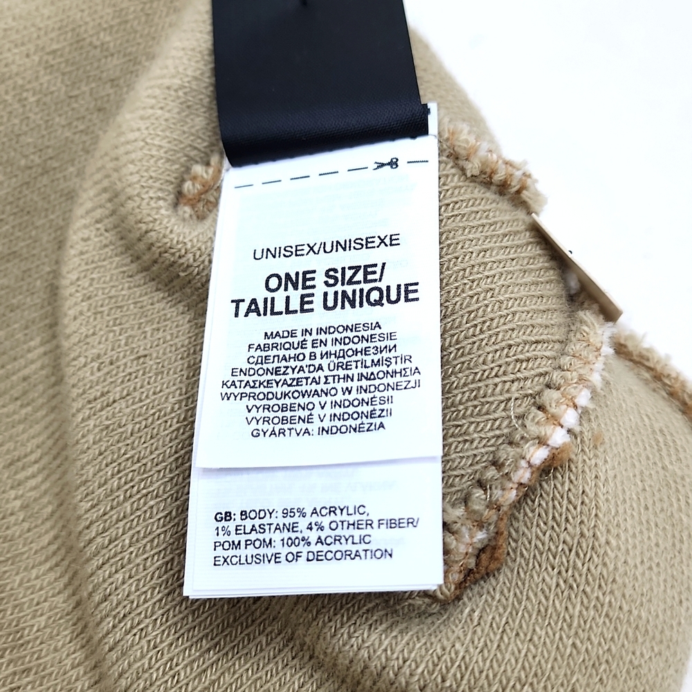 THE NORTH FACE BEANIE HAT TAN & CREAM COLOR - Picture 7 of 8